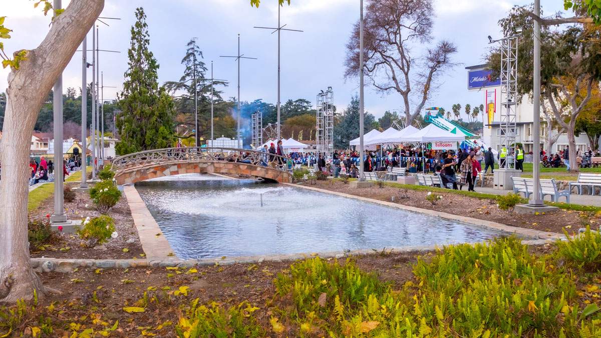 Guests enjoy a company picnic with exclusive access to rides, attractions and entertainment at the LA Fairplex in Pomona, CA.