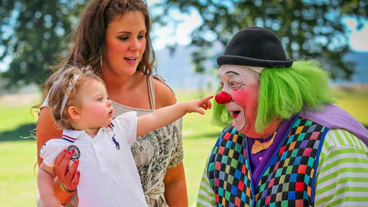 Children of all ages are enchanted by our friendly professional clowns.