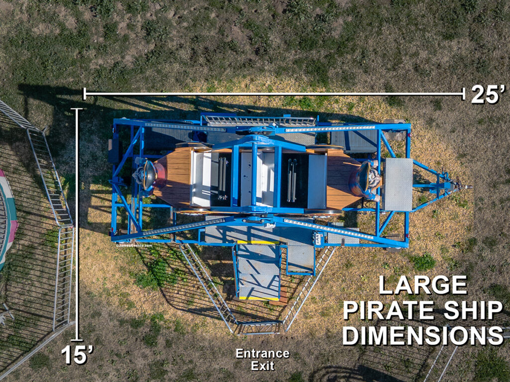 James Event Productions Large Pirate Ship Dimension Requirements