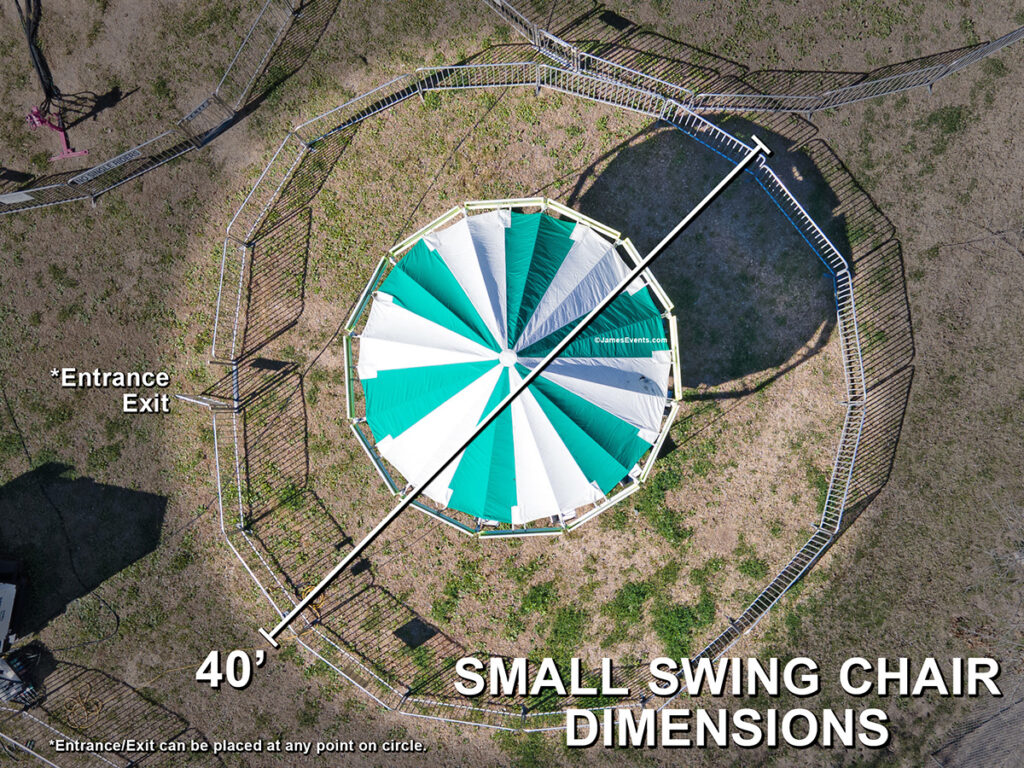 James Event Productions Small Swing Chair Dimension Requirements